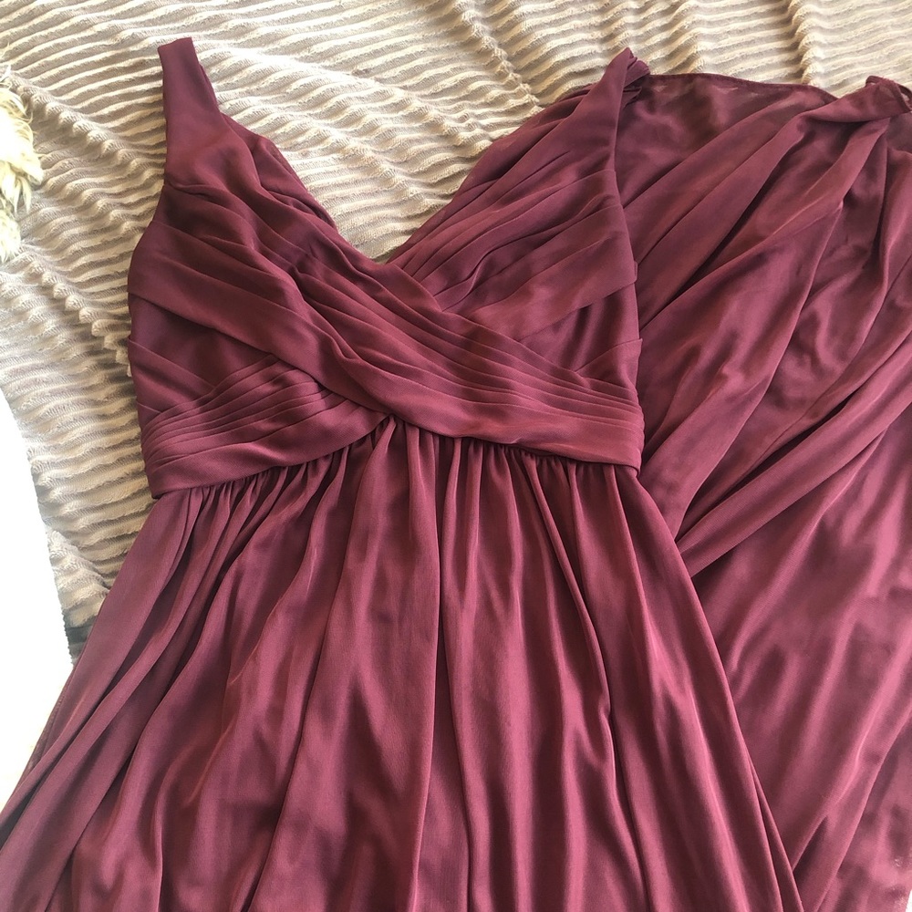 Long mesh evening/bridesmaid dress